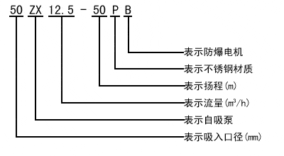 ZX型自吸泵型号意义