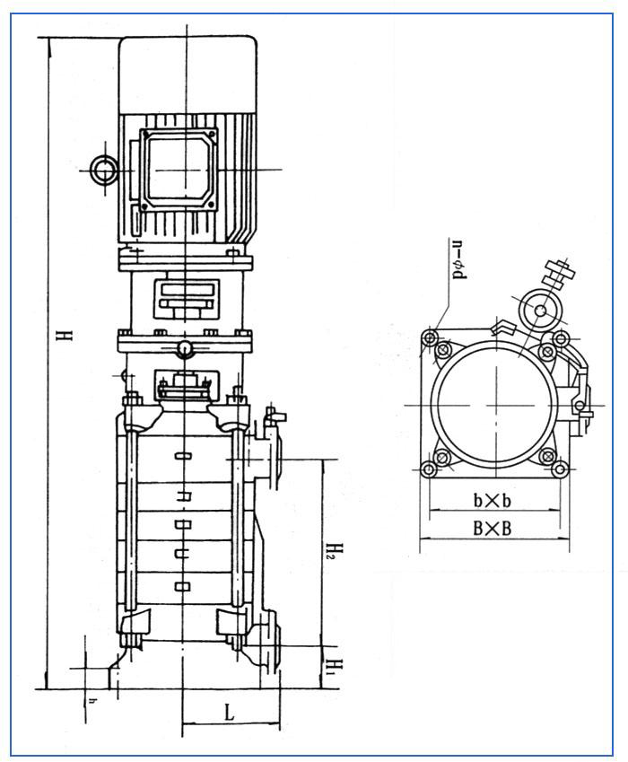 DL型立式多级离心泵安装结构表
