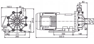 MP系列微型磁力驱动循环泵安装尺寸图