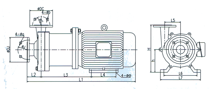 CQ磁力驱动泵安装尺寸图
