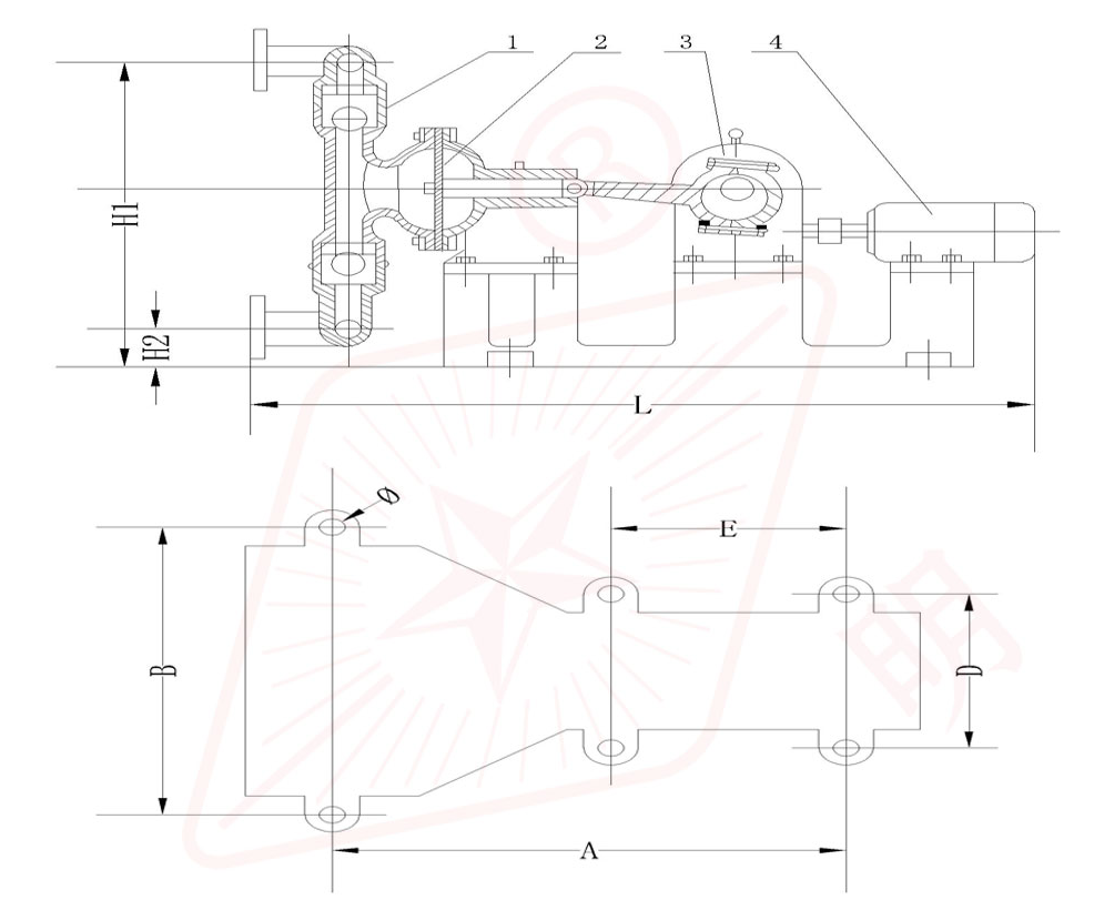 DBY电动隔膜泵（涡轮式）尺寸图